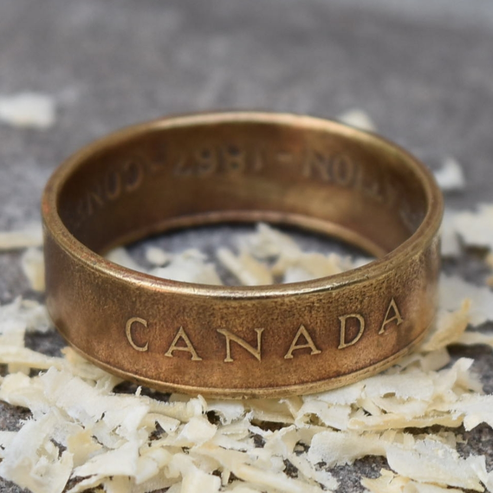NEW Handmade 1867 Confederation Brass Coin Ring - Picture 2 of 6